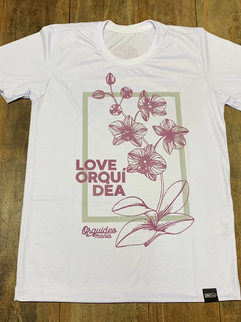 Camiseta de Orquídea "Love Orquídea" Exclusiva - Orquideomania | Estilo e Conforto para Fãs de Orquídeas!