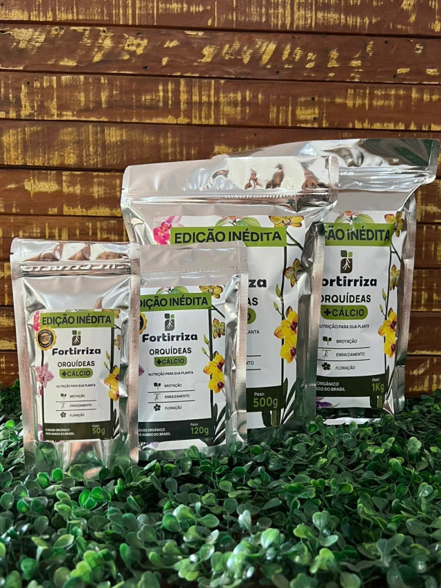 Adubo Orgânico Fortirriza + CÁLCIO 500 g – Raízes Fortes, Vegetal Saudável | Ideal para Orquídeas com Raízes Aéreas