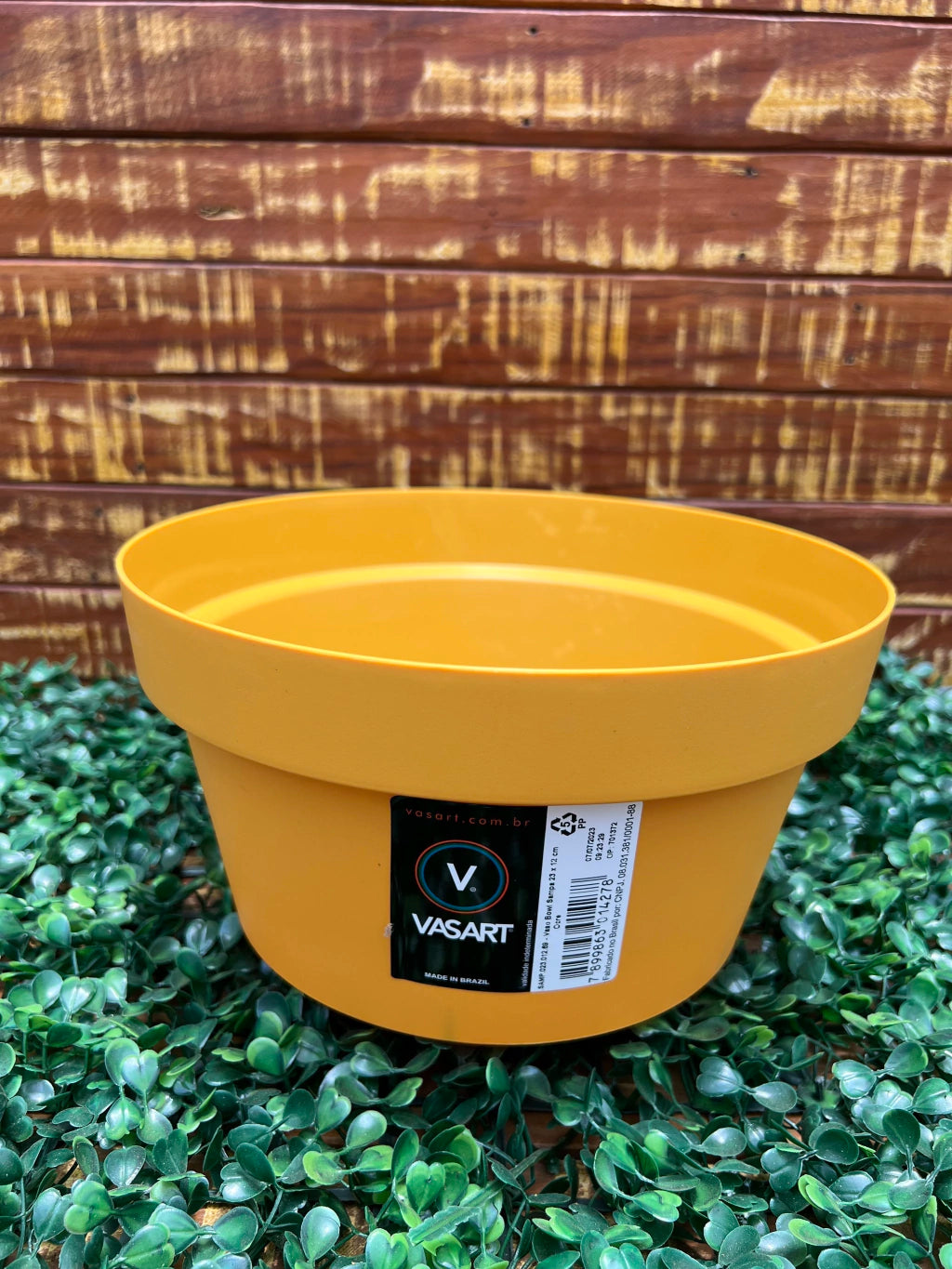 Vaso Bowl Vasat - 23 x 12 cm - Cor Ocre: Design Sofisticado para Decorar Seus Ambientes