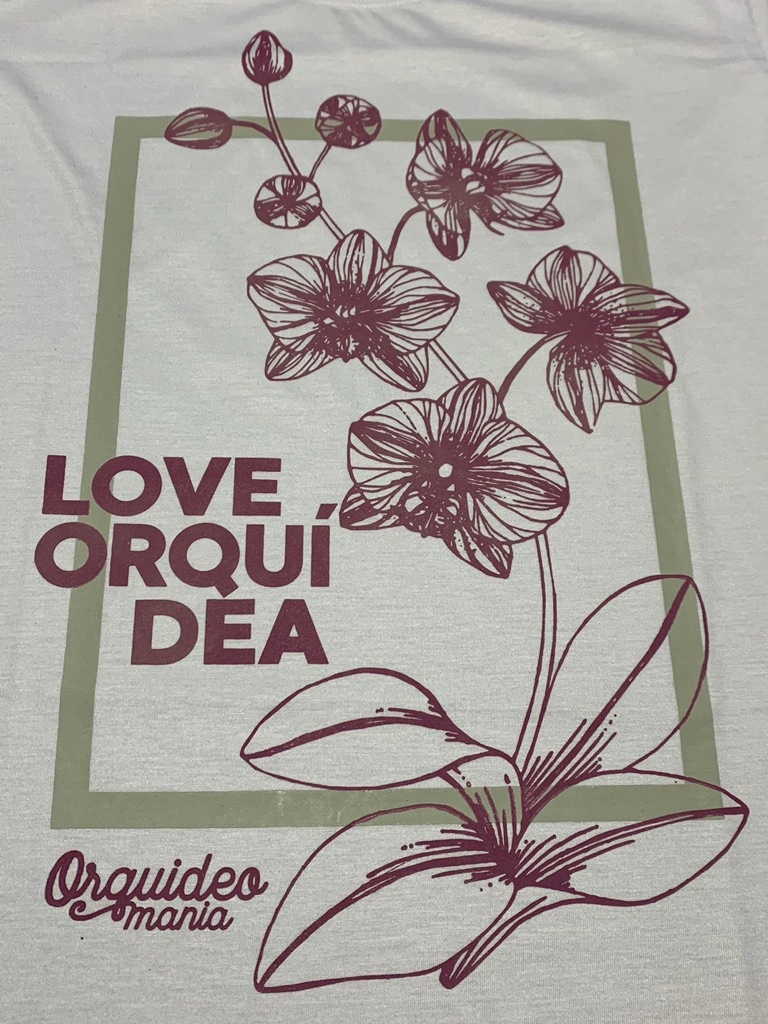 Camiseta de Orquídea "Love Orquídea" Exclusiva - Orquideomania | Estilo e Conforto para Fãs de Orquídeas!