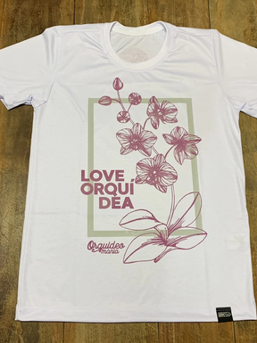 Camiseta de Orquídea "Love Orquídea" Exclusiva - Orquideomania | Estilo e Conforto para Fãs de Orquídeas!