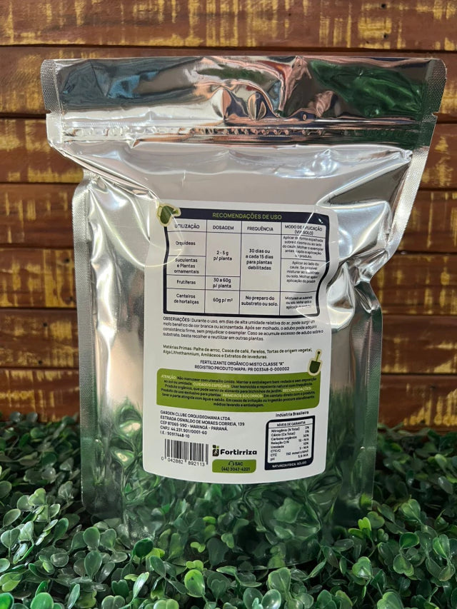 Adubo Orgânico Fortirriza + CÁLCIO 1 Kg – Raízes Fortes, Vegetal Saudável | Ideal para Orquídeas com Raízes Aéreas